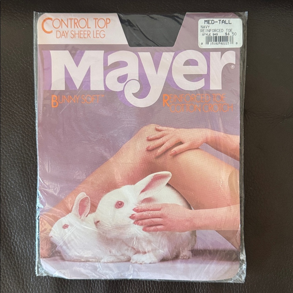 Mayer/Berkshire Control Top Navy Panty Hose Day Sheer Legs Med-Tall